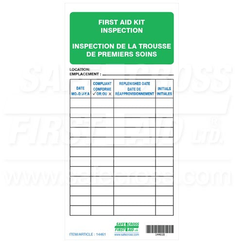First Aid Kit Inspection Tags, 5/Package SOS Emergency Response
