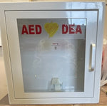 AED cabinet with alarm