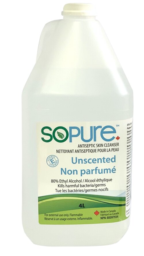 SoPure 80% Hand Sanitizer, case of 4 x 4 L