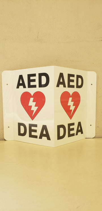 AED Sign - 3 Way