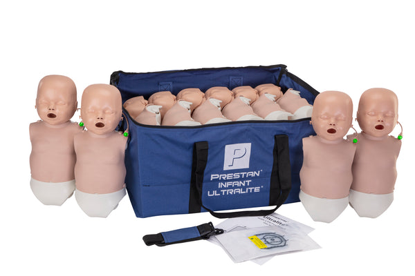 PRESTAN Infant Ultralite® Manikin, 12-pack with CPR Feedback, Dark Skin