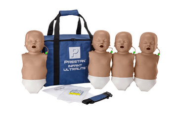 PRESTAN Infant Ultralite® Manikin, 4-pack with CPR Feedback, Dark Skin