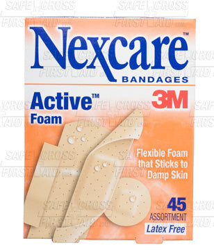 Nexcare, Active Foam Bandages, Assorted, 45