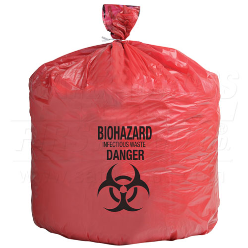 Infectious Waste Bags, 61 x 61 cm 37.9 L, 50/