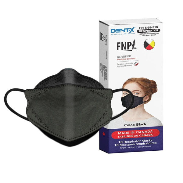 DentX N95 Masks, Black. 10/box Canadian made