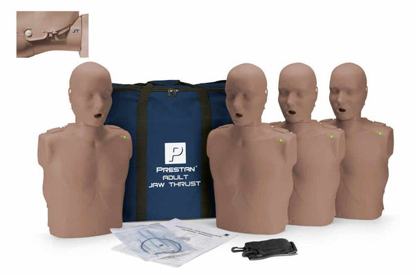 Professional Adult Jaw Thrust Manikin, 4-Pack Dark Skin