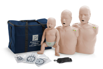Prestan Pro Manikin Collection w/CPR Feedback, 1 Adult, 1 Child & 1 Infant Manikin Medium Skin