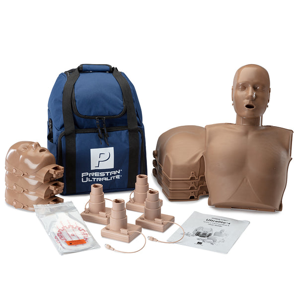 Prestan® Ultralite® Manikin Dark Skin with CPR Feedback 4-Pack